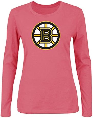 New style gift T-shirt cartoon NHL boston bruins T-shirt for women (Pink)