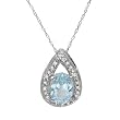 Necklace With 1.70ctw Precious Stones - Genuine Diamonds and Topaz Crafted in White Gold Length 18in