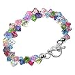 Multi Color Swarovski Crystal Sterling Silver 7.5" Bracelet With Toggle Clasp