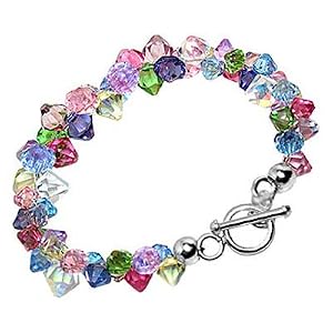 Multi Color Swarovski Crystal Sterling Silver 7.5