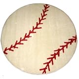 Fun Shapes High Pile Baseball Sports Rug Size: Round 3'3''