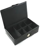 Regal  Collection Jewellery Box 808343 Oblong  Black Leather with 7 Compartments