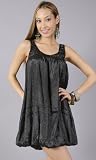 NOCTURNE Shimmery Beaded Neckline Bubble Dress