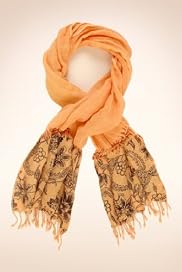 Linen Blend Lightweight Bead & Floral Scarf [T01-4233-S]