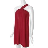 Sangria Asymmetric Neck Sleeveless Dress