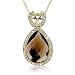 Antique Rustic Brown Topaz Heart Pear Tear Drop 18k Gold Plated Crystal Necklace And Earrings Gift Set