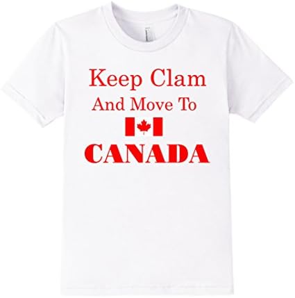 Kids Keep Clam And Move To Canada Shirt 8 White