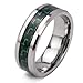 King Will Nature 8mm Tungsten Carbide Wedding Ring Inlaid with Real Wood & Colorful Fragments Engagement Band 10