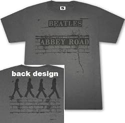 Beatles 'Abbey Road - Brick Wall' 2-sided charcoal tee