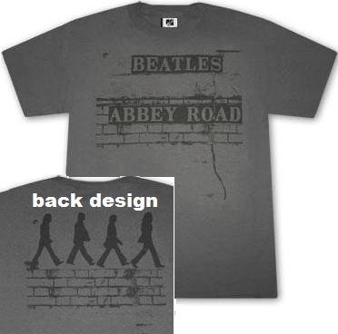 Beatles 'Abbey Road - Brick Wall' 2-sided charcoal tee