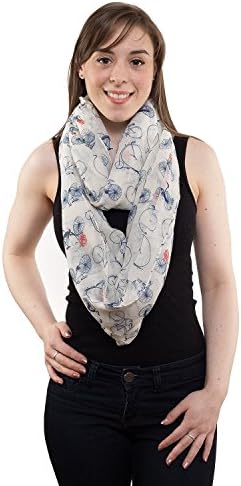 Nexxgen Fashion Infinity Circle Scarfs for Women- 40 Styles Animal Print American Flag (Bicycle- Cream)