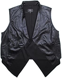 G By Giuliana Womens Faux Suede Vest (Small, Black)