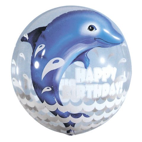 Birthday Dolphin Bubble Balloon 24
