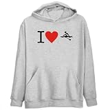 I Love Rowing Sign Sports Mens Hoodie (Heather Gray, Sizes X-Small - XXX-Large) I Love Rowing Sign Sports Mens Hoodie (Heather Gray, Sizes X-Small - XXX-Large)