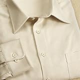 Straight Collar Textured Silk Long Sleeve Sport Shirt