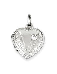 Sterling Silver 17mm CZ Heart Locket. Metal Wt- 3g