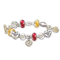 NFL Kansas City Chiefs #1 Fan Charm Bracelet: Go Chiefs! by The Bradford Exchange