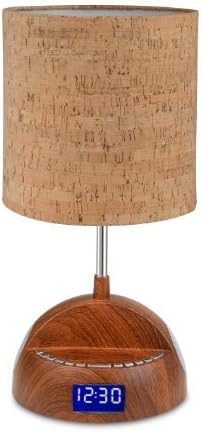 LighTunes LS1001-WOD-BT Bluetooth Speaker Lamp with Alarm Clock, FM Radio, and USB Charging Port, Wood Grain by LighTunes