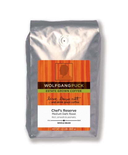 Wolfgang Puck Coffee Chefs Reserve Whole Bean Bulk Coffee, 2-Pounds