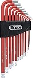 Titan 12713 Extra-Long Arm Ball Tip SAE Hex Key Set, 13 Piece [並行輸入品]