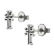 Sterling Silver Antique Cross Stud Earrings