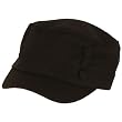 Herringbone 3 Button Sheen Military Cadet Hat Cap Black