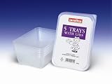 Pack of 5 plastic boxes with lids for microwave or freezer