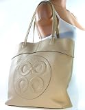 Coach Julia Pebble Leather Perry Shopper Shoulder Bag Purse Tote 14967 Sand