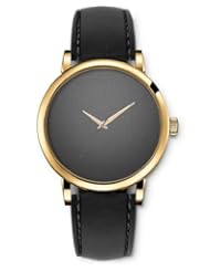 SPRAWL Aanalog Fashion Series Gold Ladies Watches of Genuine Black Leather Strap,Unique Wrist Watch for Women Girls Designed with Texture of a gray fabric