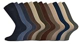 New 12 Pair Pack Mens 100% Cotton LOOSE Wide Soft Top No Non Elastic Short mid calf SOCKS. To Fit Uk Foot Sizes 6-11 / 11-13