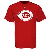 Majestic Cincinnati Reds Red Cooperstown Official Logo T-shirt