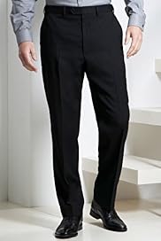 Big Tall Flat Front Straight Leg Trousers with Wool