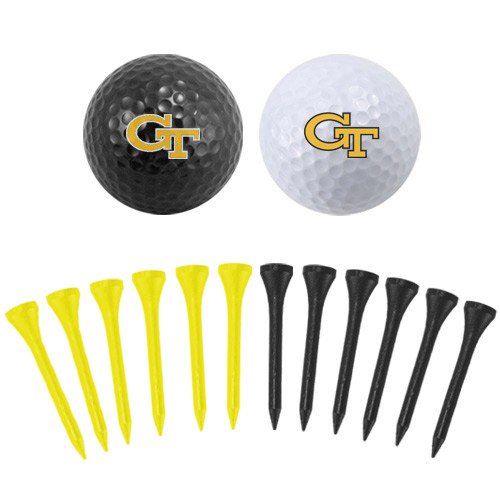 Georgia Tech Yellow Jackets Two Golf Balls And Twelve Tees Set