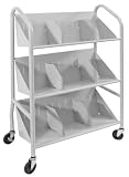 Buddy Products Sloped Two-Shelf Book Cart, Steel, 14.25 x 26 x 26, Silver (5413-3)