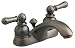 American Standard 7411.732.068 Hampton Two-Lever Handles Centerset Lavatory Faucet with Speed Connect Pop Up Drain, Blackened Bronze