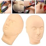 LuckyFine Training Mannequin Manikin Model Flat Head Practice Eyelash Extension