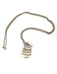 SODIAL(R) Lovely Owl Style Delicate Design Pocket Watch with ChainRetro Style Pocket Watch, Gift Idea