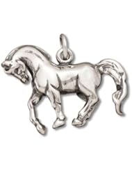 Genuine Raposa Elegance (TM) 3D Dressage Horse Charm Pendant (15 x 23 mm). 100% Satisfaction Guaranteed.