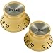 Gibson Vintage Top Hat Replacement Knobs, Cream / Chrome (2 Tone, 2 Volume)