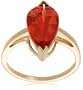 10k Yellow Gold Lab Created Padparadscha Ring, Size 7"