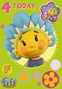 Fifi and the Flowertots Birthday Card & Badge - Age 4 Today