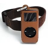 Incipio Tan Leather Case with Arm Band for the Apple iPod Nano 1st Generation 1GB, 2GB, 4GB