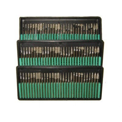 LOT OF 90 PIECES TOUGH DIAMOND BURS BURRS ROTARY TOOL BITS ROCK GRINDING GEM STONE 3 DIFFERENT GRIT LEVELS FITS DREMEL