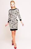The Olian Contrast Trimmed Boatneck Dress with Front Pockets