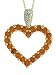 10k Yellow Gold Heart Shaped Lab-Created Orange Sapphire Pendant w/ Diamond Accent