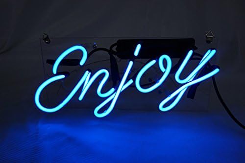 Enjoy Neon Sign Glass Tube Handcrafed lED Lamp Night Light 5" x 11.8" for Beer Pub Home Hotel Beach Cocktail Recreational Game Room