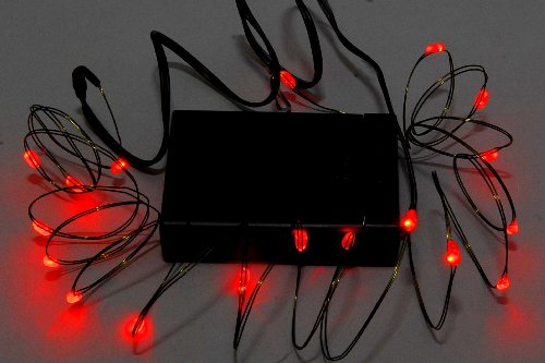 GKI Bethlehem Lighting LED Ultra Thin Wire Battery Operated Red 18-Christmas Light Set
