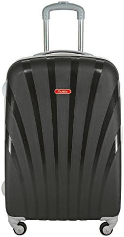 Tashiro Luggage Ultra Light Candy Color Design 25 Inch Medium Trip Suitcase Spinner Black
