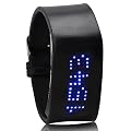 Super Cool Black Watch - Japanese Style Blue LED Wristwatch - Ideal Goth Emo Alien ware accessory