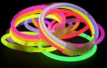 Glosticks 50 - 200mm x 5mm mixed colour glow stick bracelet, 5 colours